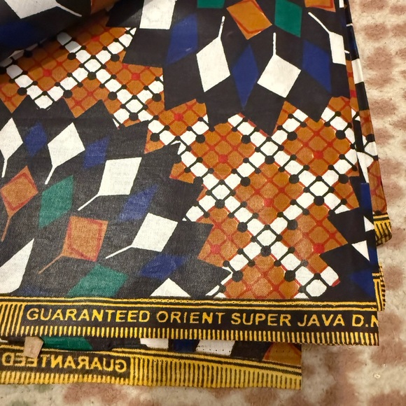 Orient Super Java African wax print Geometric Fabric 6 yards - Picture 4 of 4
